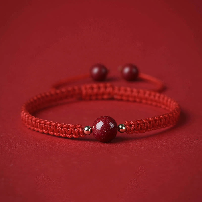 Nimara Ritual Lucky Cinnabar Bead Blessing Red String Bracelet