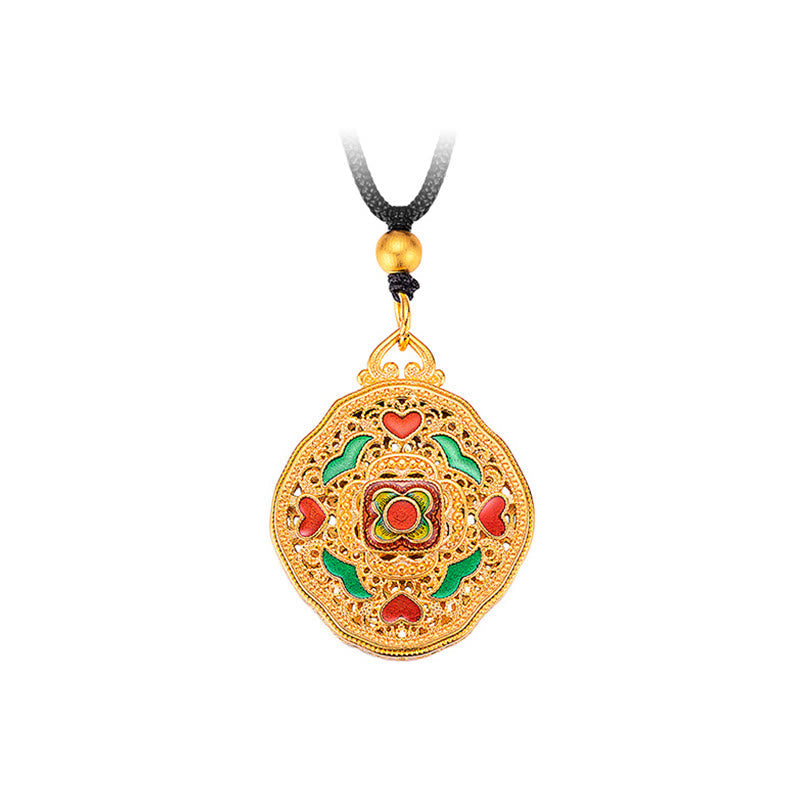 Nimara Ritual Flower Love Heart Copper Wealth Necklace Pendant