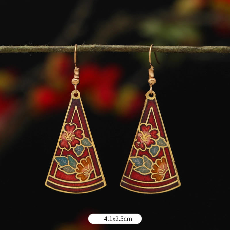 Nimara Ritual Lotus Butterfly Flower Alloy Copper Enlightenment Drop Earrings