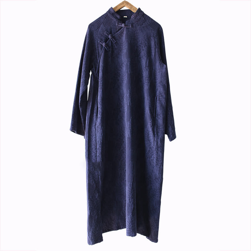 Nimara Ritual Flower Jacquard Midi Dress Long Sleeve Cotton Linen Dress Wide Leg Pants With Pockets