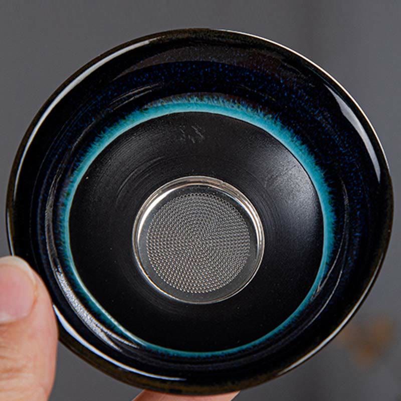 Nimara Ritual Blue Gradient Color Chinese Gongfu Tea Ceramic Teapot Portable Gift Bag Box Set