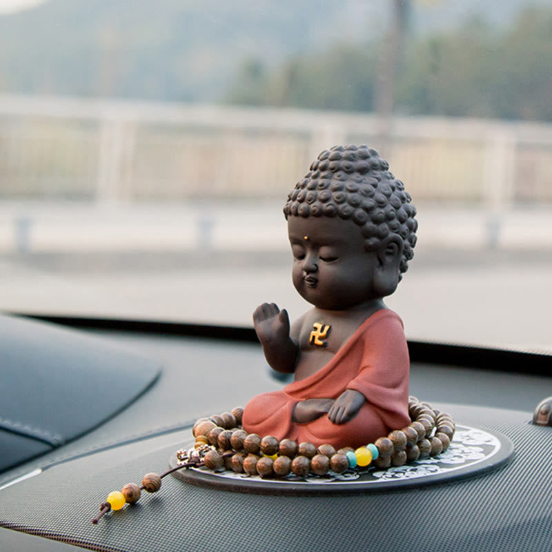 Nimara Ritual Small Buddha Serenity Purple Clay Home Desk Decoration