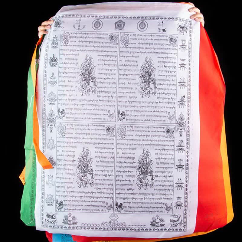 Nimara Ritual Tibetan 5 Colors Windhorse Happiness Auspicious Outdoor Prayer Flag
