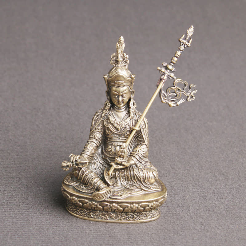 Nimara Ritual Padmasambhava Buddha Figure Serenity Copper Statue Decoration Temple Ornament