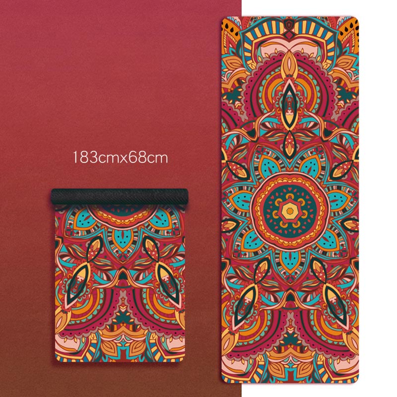 Nimara Ritual Tibetan Mandala Elephant Lotus Koi Fish Mindful Natural Rubber Yoga Mat Decoration
