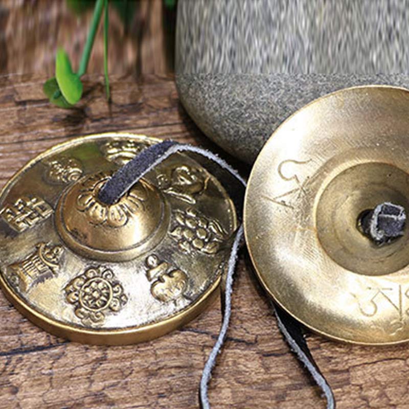Nimara Ritual Tibetan Tingsha Bell Six True Words Dragon Copper Balance Decoration With Bag