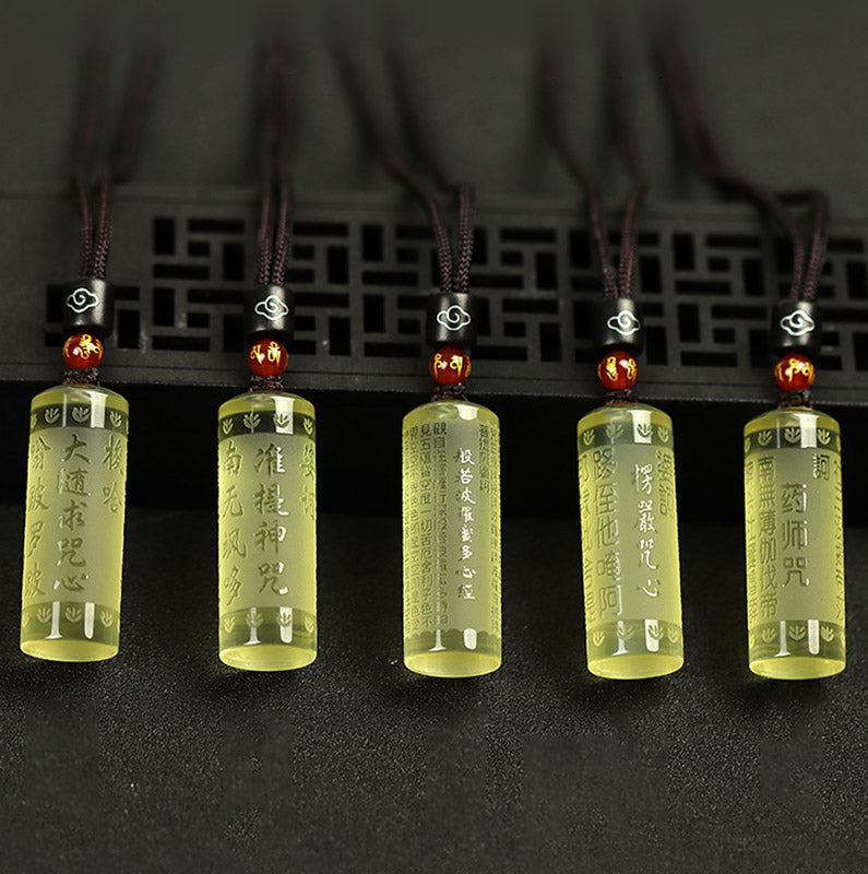 Nimara Ritual Heart Sutra Citrine Happiness Strength Necklace Pendant