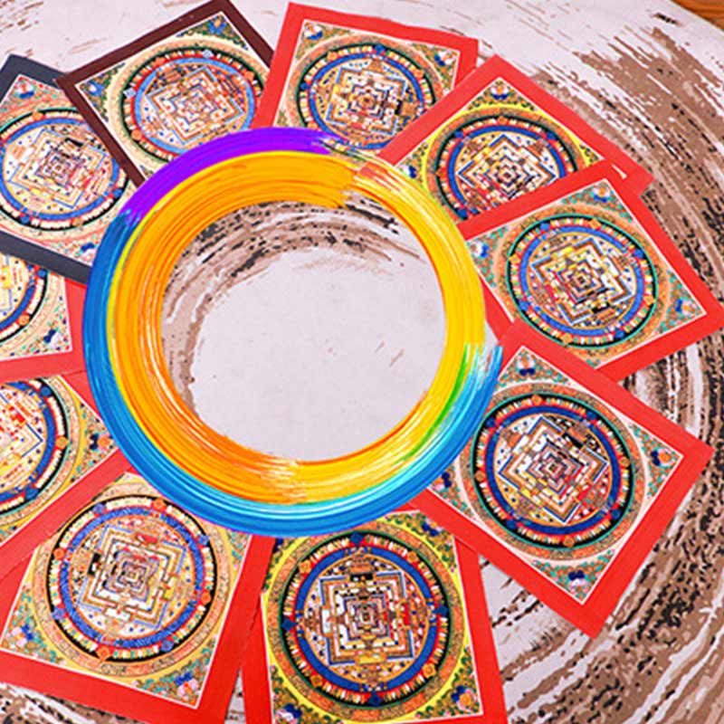 Nimara Ritual Tibetan Handmade Thangka Mandala Painting Blind Box Random Color Pattern