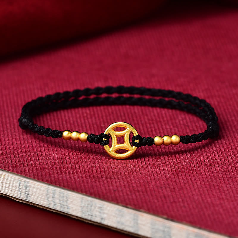 Nimara Ritual Copper Coin Strength Braided String Bracelet Anklet