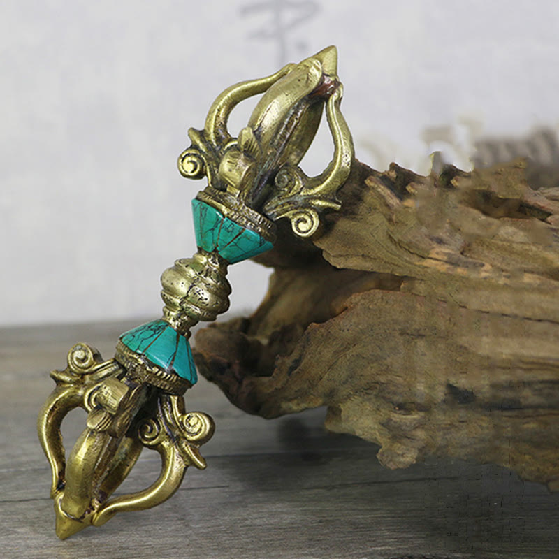 Nimara Ritual Tibetan Five Prong Vajra Dorje Handcrafted Nepal Spiritual Power Copper Decoration