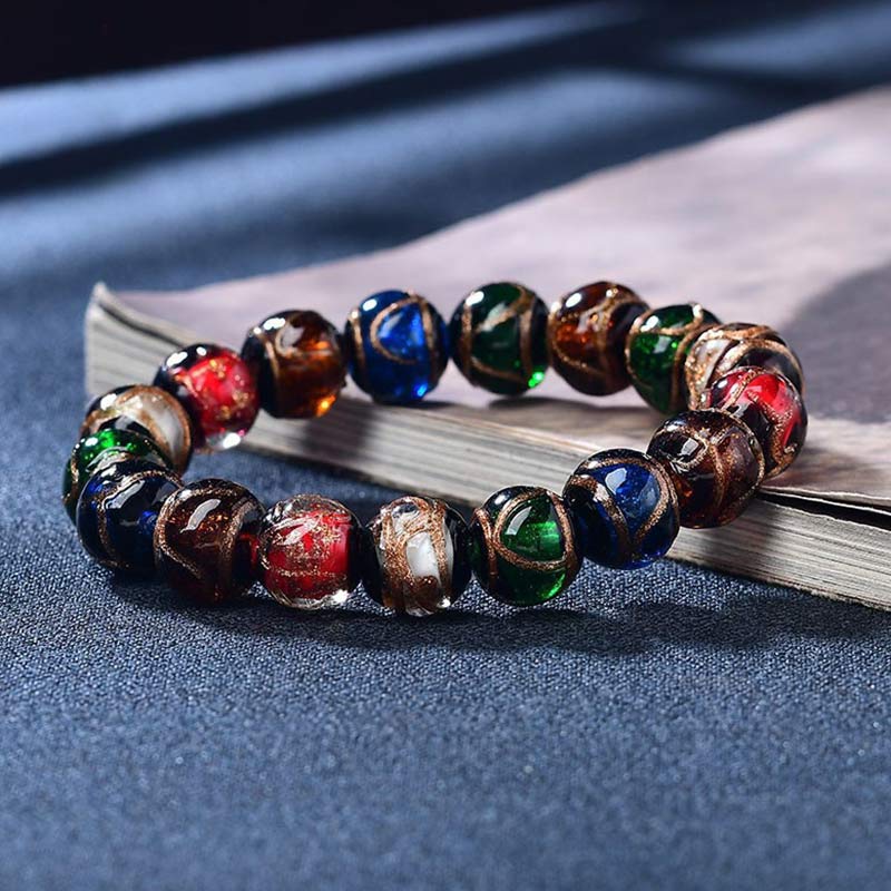Nimara Ritual Colorful Liuli Glass Bead Luck Bracelet