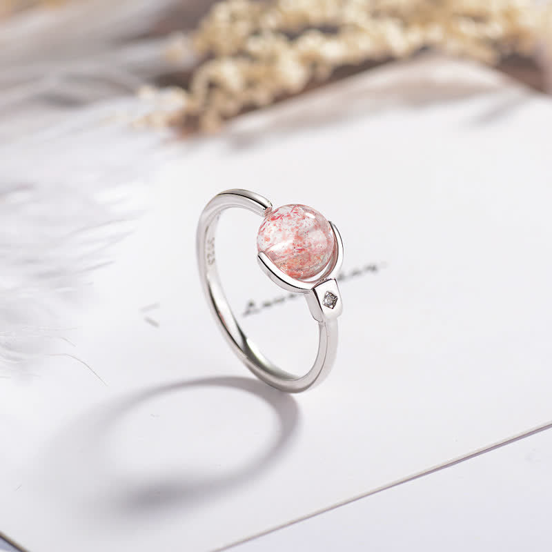 Nimara Ritual Pink Crystal Soothing Rotation Ring