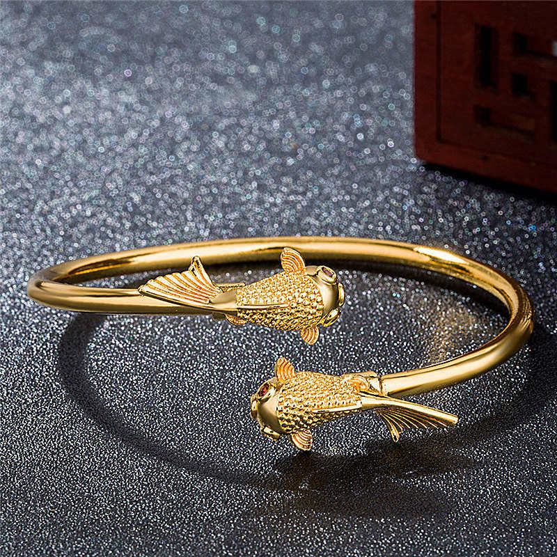 Nimara Ritual Double Koi Fish Copper Prosperity Wealth Bracelet