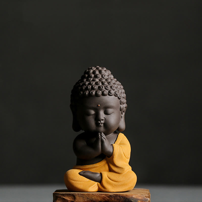 Nimara Ritual Small Buddha Serenity Purple Clay Home Desk Decoration