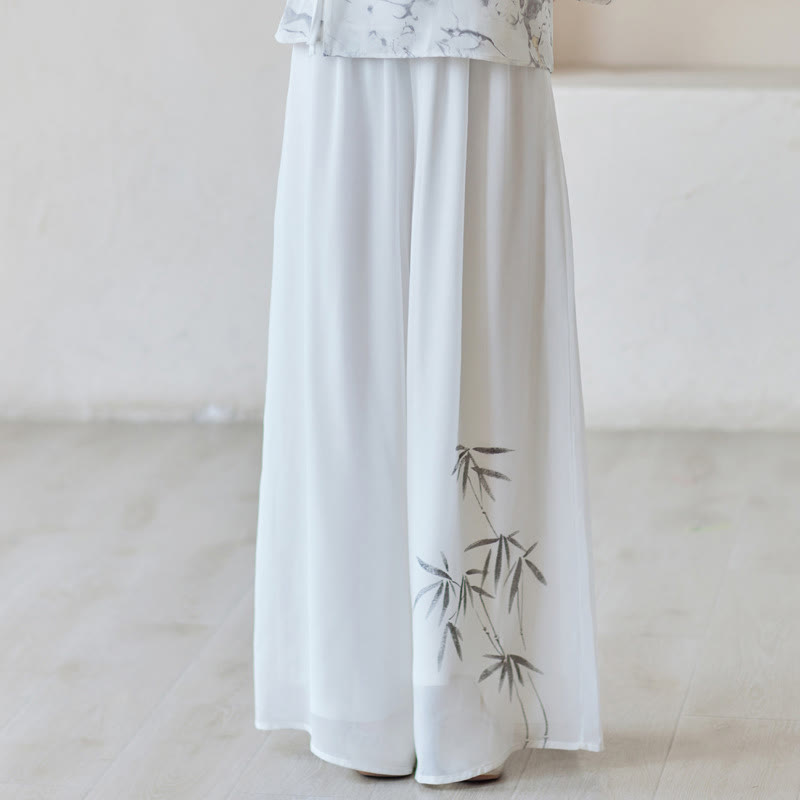 Nimara Ritual Bamboo Cheongsam Dress Midi Dress Wide Leg Pants Meditation Spiritual Zen Practice Clothing