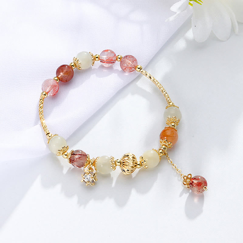 Nimara Ritual Colorful Rutilated Quartz Cat Eye Zircon Auspiciousness Bead Bracelet