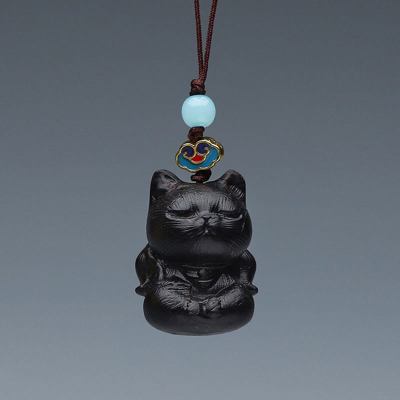 Nimara Ritual Green Sandalwood Mini Cute Animal Rabbit Cat Deer Whale Prosperity Phone Hanging Decorations