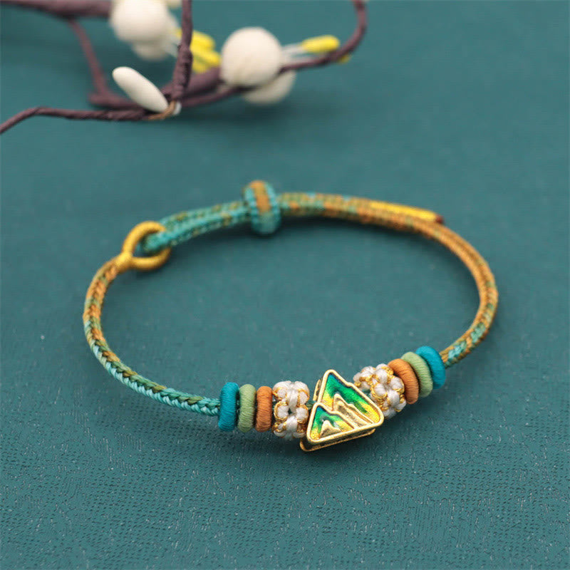 Nimara Ritual Handmade Eight Thread Peace Knot Peach Blossom Knot Luck Rope Braided Bracelet