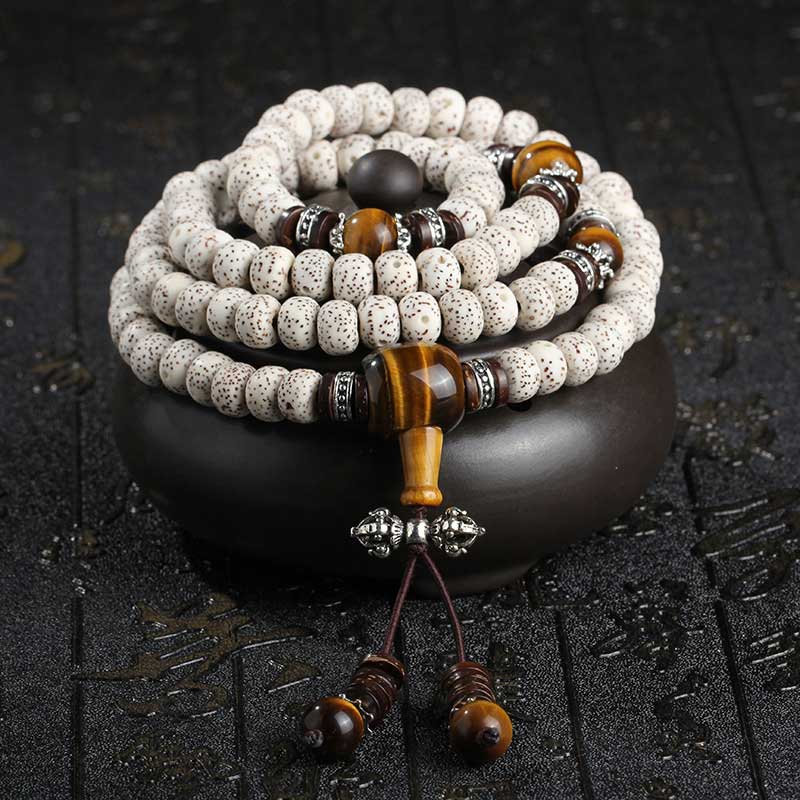 Nimara Ritual Handmade Tibetan Tiger Eye Bodhi Seed Peace Bracelet
