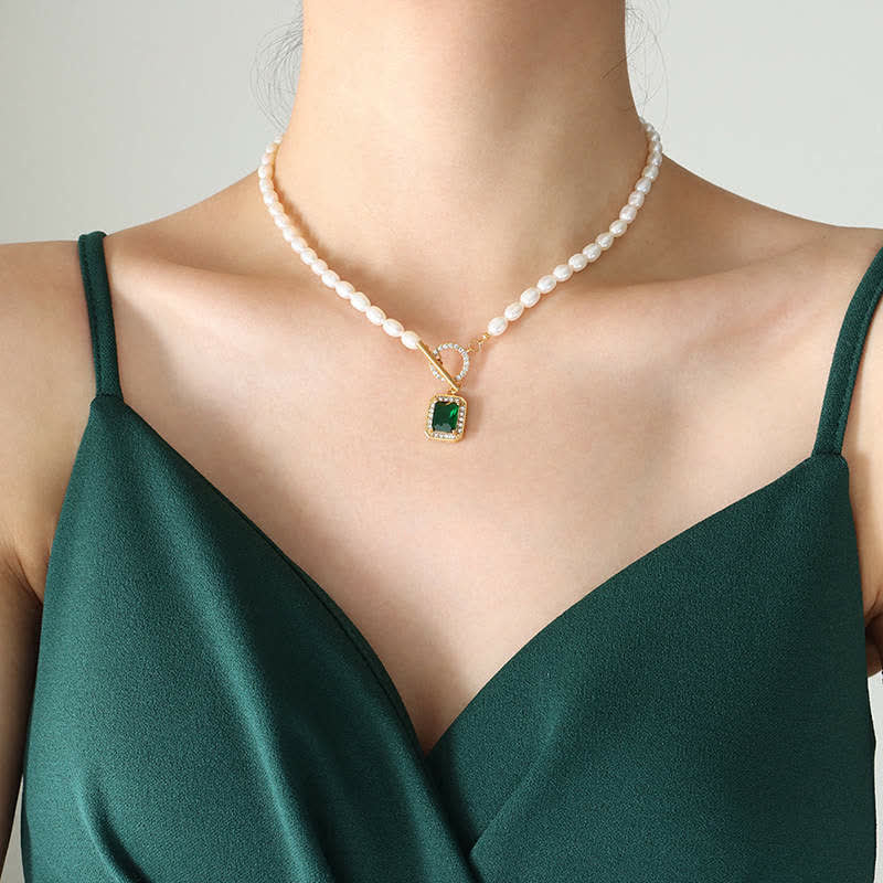 Nimara Ritual Pearl Zircon Wealth Charm Necklace Pendant