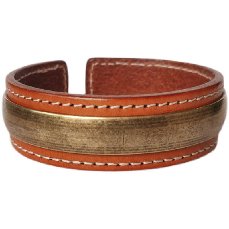 Nimara Ritual 2Pcs Om Mani Padme Hum Dragon Phoenix Copper Leather Peace Cuff Bracelet Bangle