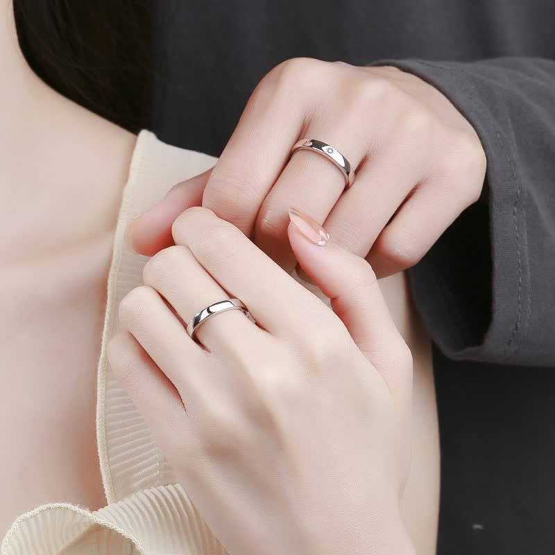 Nimara Ritual 925 Sterling Silver Sun Moon Protection Adjustable Couple Ring