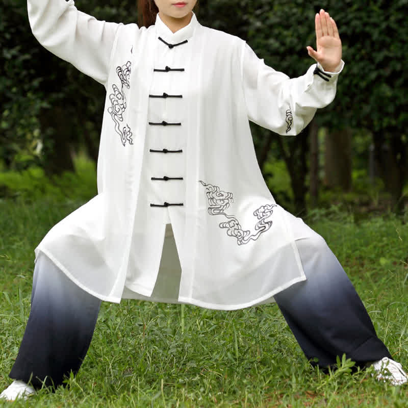 Nimara Ritual Auspicious Clouds Gradient Meditation Prayer Spiritual Zen Tai Chi Qigong Practice Women's Clothing Set