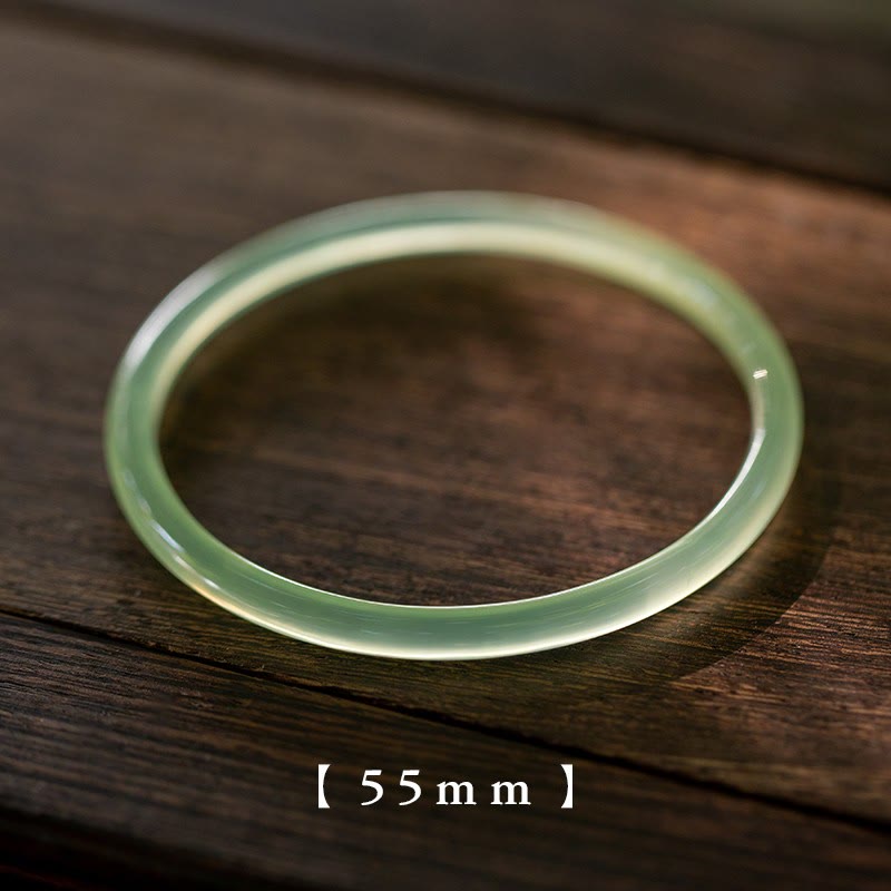 Nimara Ritual Natural Green Chalcedony Strength Courage Cuff Bangle Bracelet