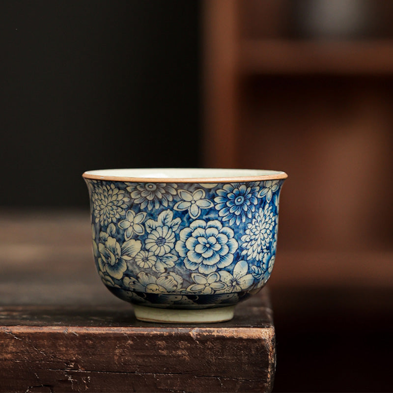 Nimara Ritual Blue and White Porcelain Chinese Gongfu Tea Ceramic Kung Fu Teapot Cup Tea Filter Canister