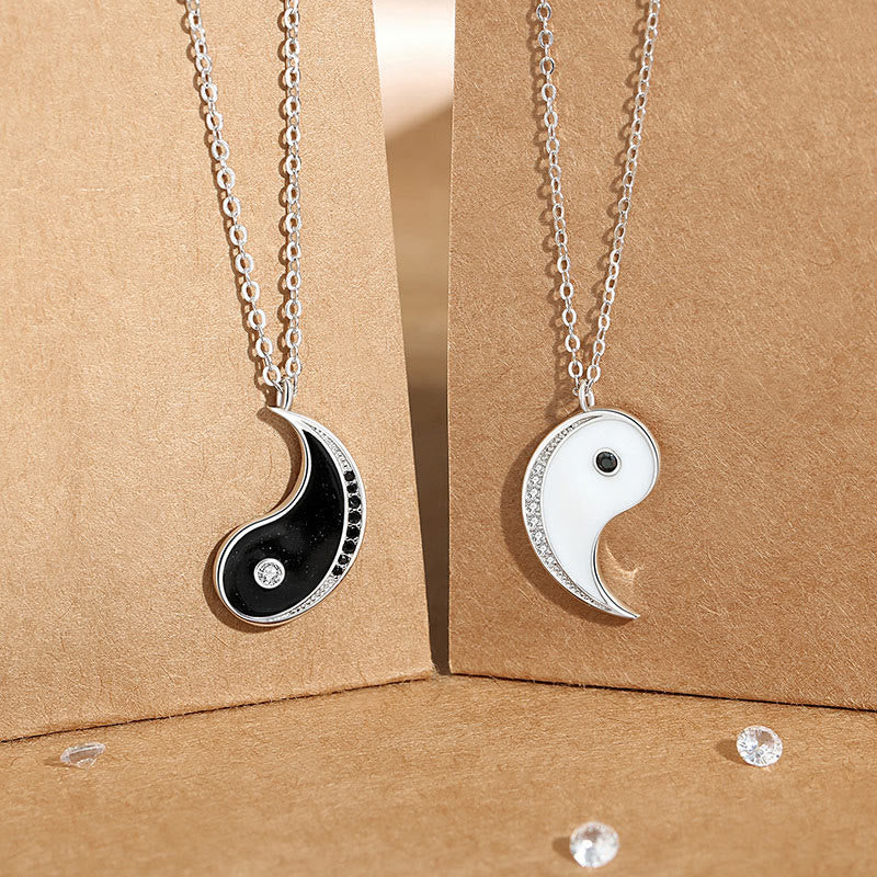 Nimara Ritual 925 Sterling Silver Yin Yang Symbol Harmnoy Necklace Pendant