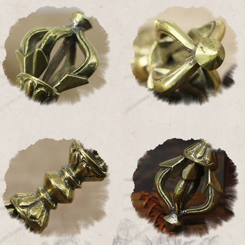 Nimara Ritual Handcrafted Nepal Small Five Prong Vajra Dorje Strength Copper Decoration