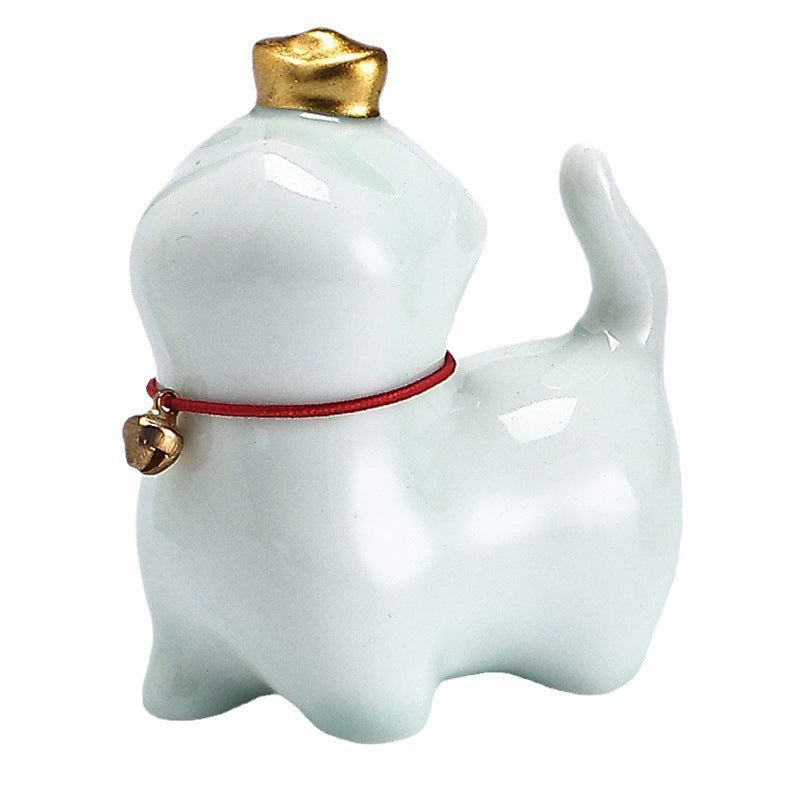 Nimara Ritual Mini Lucky Cat Ingot Tea Pet Ceramic Home Desk Figurine Decoration