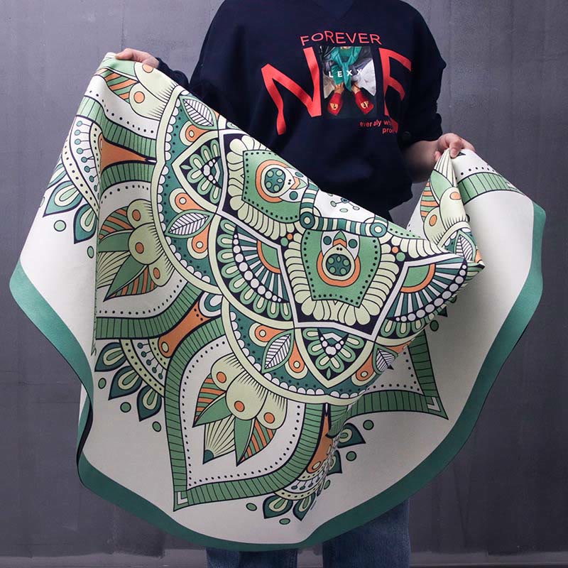Nimara Ritual Tibetan Lotus Mandala Enlightenment Foldable Natural Rubber Yoga Mat Decoration