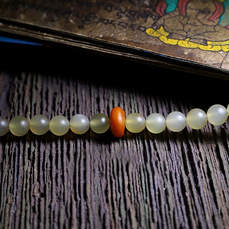 Nimara Ritual 108 Mala Beads Tibet Sheep Horn Amber Luck Bracelet