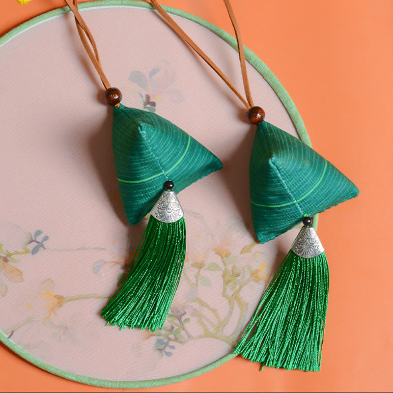 Nimara Ritual Dragon Boat Festival Zongzi Pattern Sachet Protection Tassel Hanging Decoration