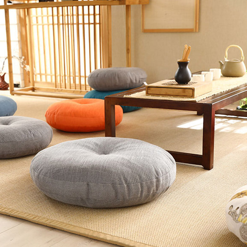 Nimara Ritual Lotus Simple Pattern Linen Meditation Seat Cushion Home Living Room Decoration