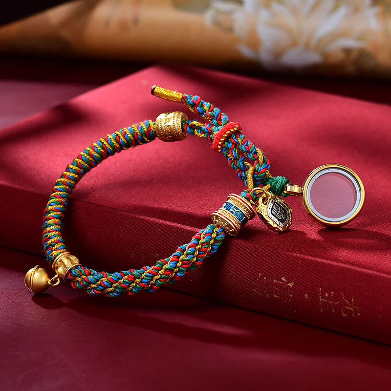 Nimara Ritual Tibetan Om Mani Padme Hum Carved Zakiram Goddess of Wealth Charm Amulet Bracelet
