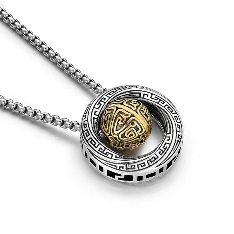 Cleanse The Aura Mobius Lucky Bead Copper Wealth Necklace Pendant