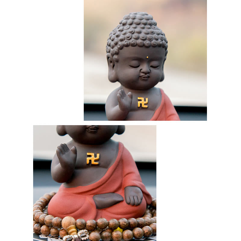 Nimara Ritual Small Buddha Serenity Purple Clay Home Desk Decoration