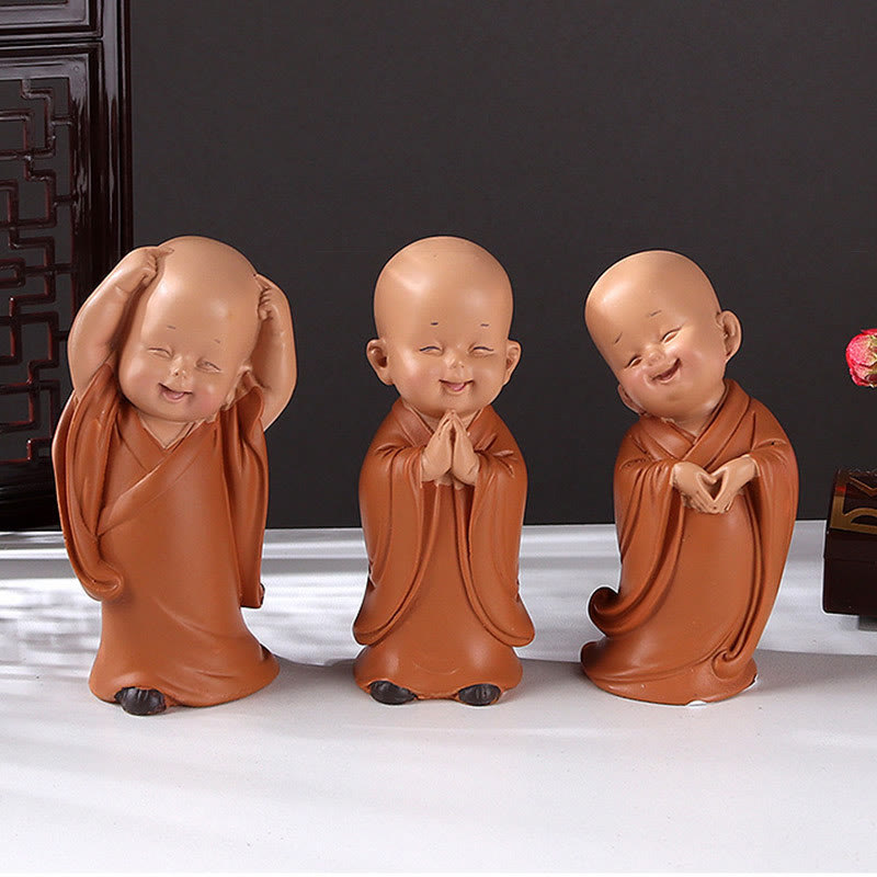 Nimara Ritual Small Mini Meditation Praying Monk Serenity Resin Home Decoration