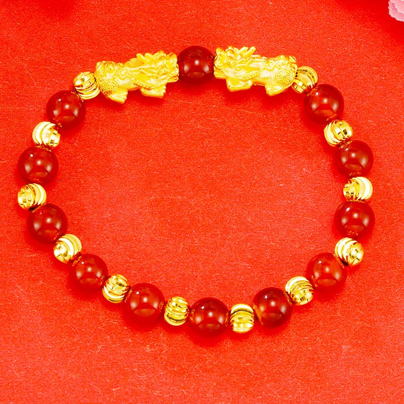Nimara Ritual Electroplating Golden Double Pixiu Wealth Bracelet