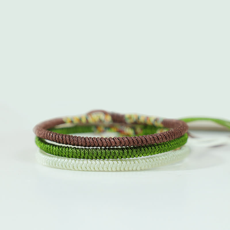 Nimara Ritual 3Pcs Tibetan Handmade Multicolored Luck King Kong Knot Auspiciousness Bracelet