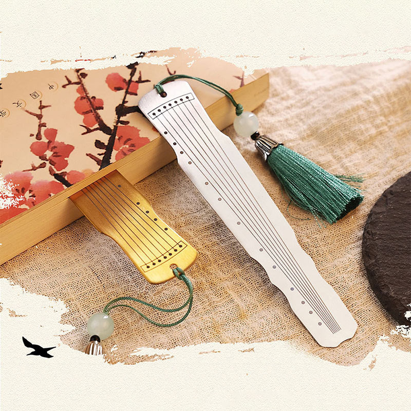 Nimara Ritual Classical Musical Instruments Pipa Guzheng Guqin Ruan Metal Bookmarks Tassel With Gift Box