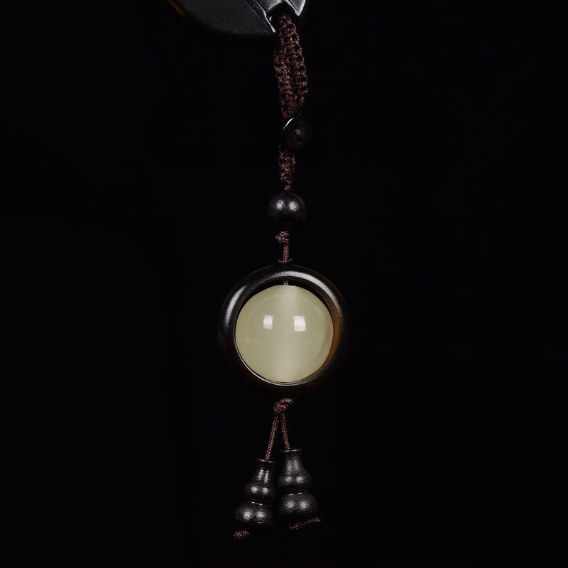 Nimara Ritual Red Sandalwood Ebony Wood Green Sandalwood Luminous Lucky Bead Gourd Peace Key Chain