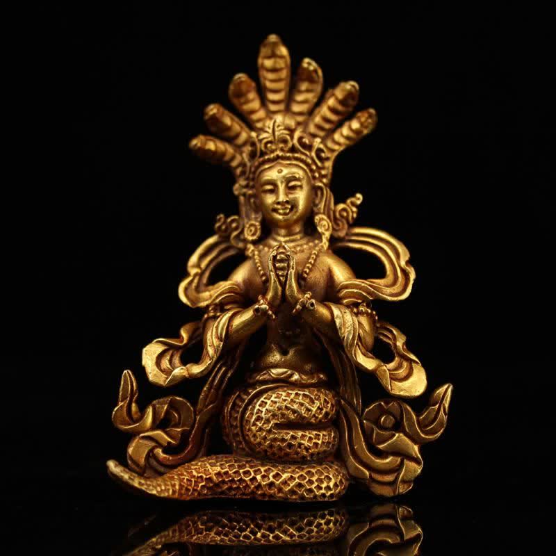 Nimara Ritual Bodhisattva Nagarjuna Protection Copper Statue Decoration