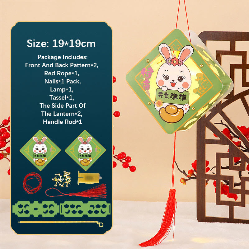 Nimara Ritual DIY Good Luck Cute Rabbit Paper Lantern Lamp Mid-Autumn Festival Lantern Decoration