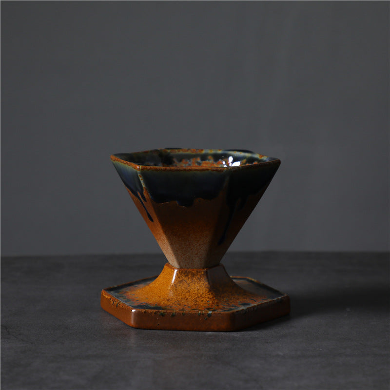 Nimara Ritual Hexagon Design Ceramic Tea Coffee Mug Coffee Cup With Base 170ml