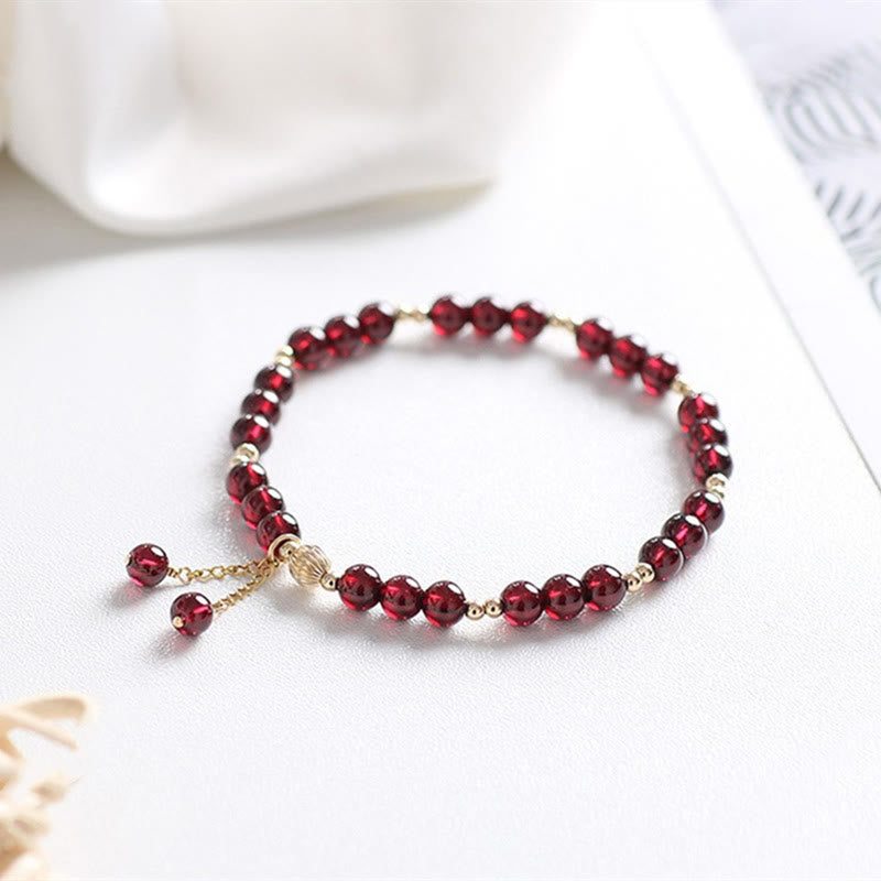 Nimara Ritual 14K Gold Plated Alloy Natural Garnet Calm Bracelet