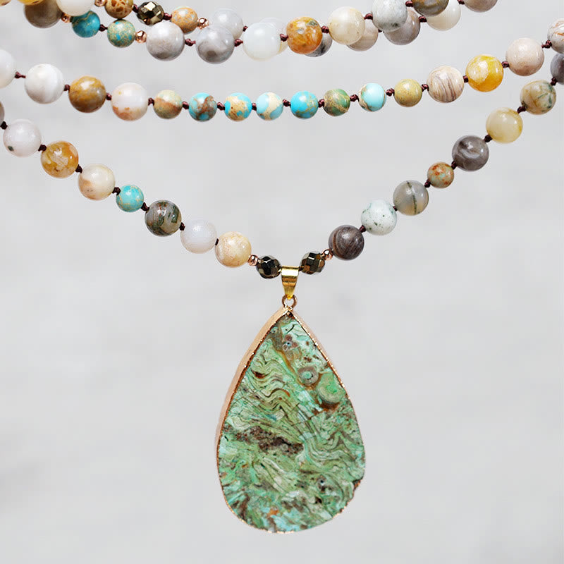 Nimara Ritual Natural Ocean Picasso Jasper Beaded Healing Neckace