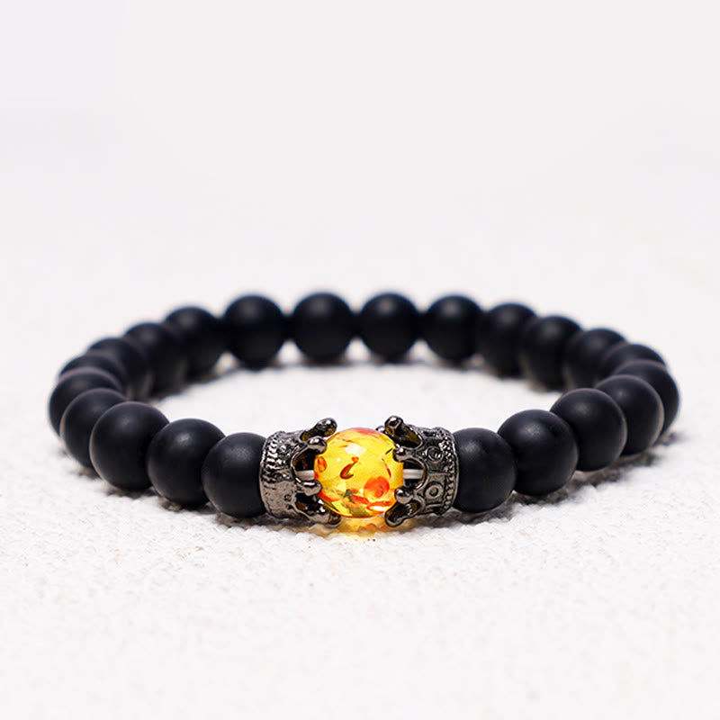 Nimara Ritual Natural Stone King&Queen Crown Healing Energy Beads Couple Bracelet